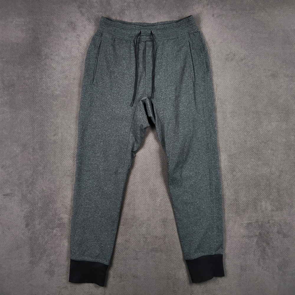 Lululemon Jogger Pants Mens Medium Gray Heathered City Sweat Tapered Drawstring